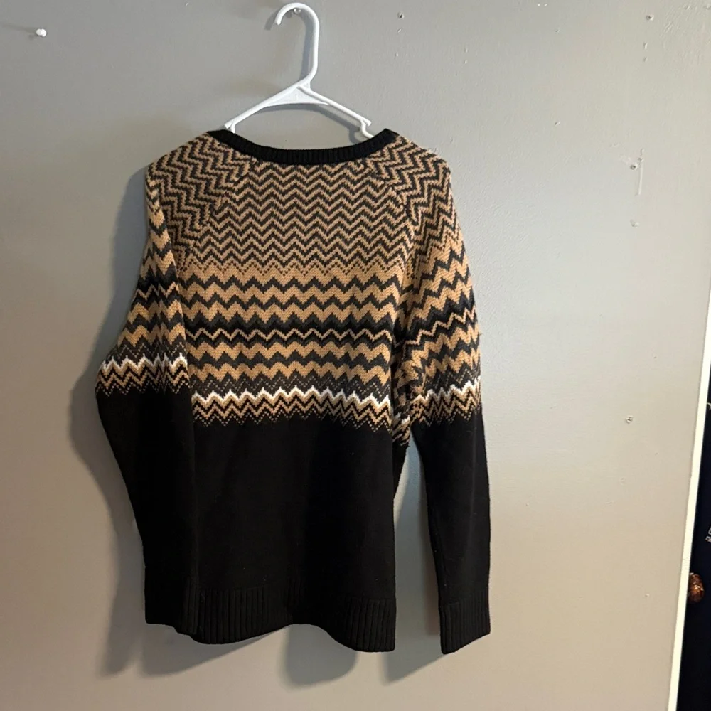 Trina Turk Black and Tan Chevron Sweater - Picture 3 of 3